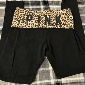 Victoria’s secret PINK foldover leopard yoga pants